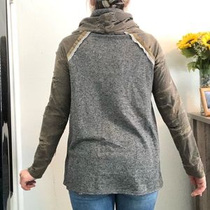 Camo Long Sleeve, Scarf Neck Top